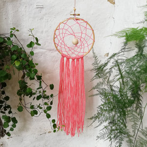 Dreamcatcher - Coral With Web-Wall Hangings-EKA