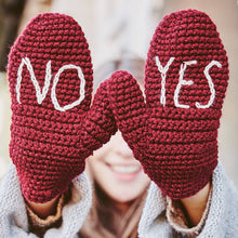 Load image into Gallery viewer, YES NO Mittens Handmade - Adult Size-Mittens-EKA
