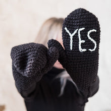 Load image into Gallery viewer, YES NO Mittens Handmade - Adult Size-Mittens-EKA
