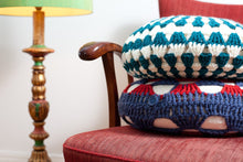 Load image into Gallery viewer, Crocheted Cusion Teal and Cream-Cushions-EKA
