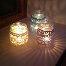 Load image into Gallery viewer, Organic Cotton Lace Covered Jar, Vase and Lantern-Lace Covered Vase-EKA
