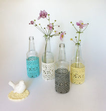 Load image into Gallery viewer, Organic Cotton Lace Covered Jar, Vase and Lantern-Lace Covered Vase-EKA
