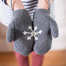 Load image into Gallery viewer, Snowflake Mittens - Adult, Child and Baby.-Mittens-EKA
