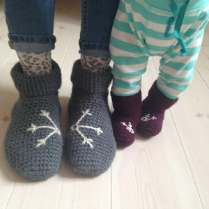 Slipper Socks With Snowflake Design-Slipper Socks-EKA
