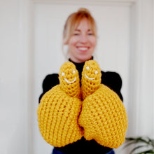 Load image into Gallery viewer, Smiley Face Mittens - Adult-Mittens-EKA
