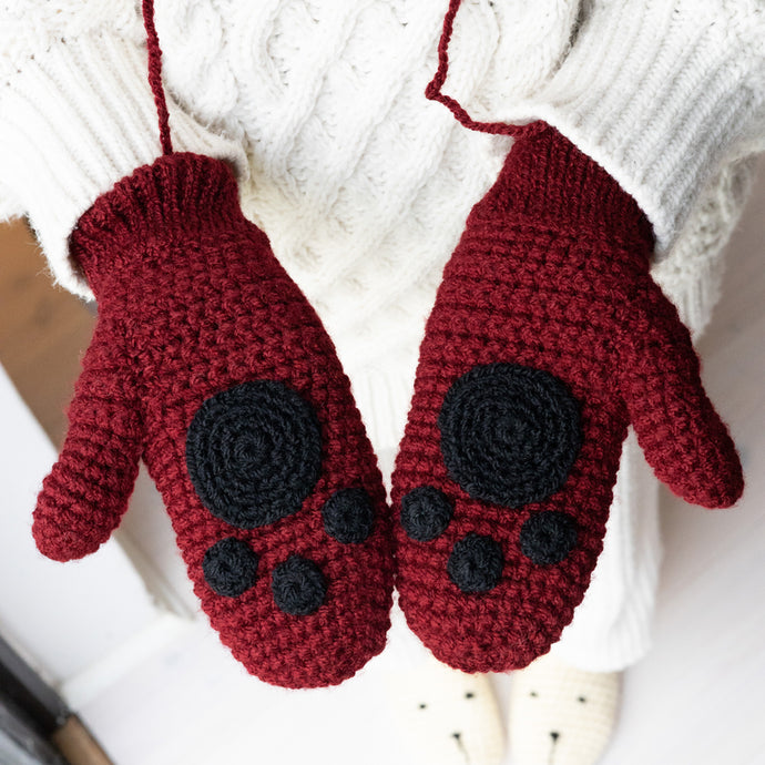 Adult Paw Print Mittens-Mittens-EKA