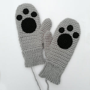 Child's Paw Print Mittens-Mittens-EKA